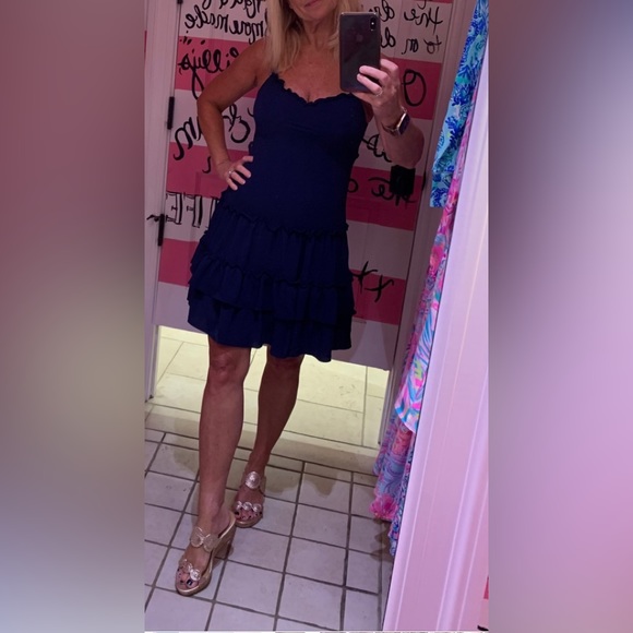 NWT Lilly Pulitzer Gracey dress try navy size 0💙 - Picture 3 of 8